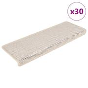 vidaXL Selvklebende trappematter sisal 30 stk 65x21x4 cm kremhvit