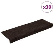 vidaXL Selvklebende trappematter 30 stk 65x21x4 cm brun