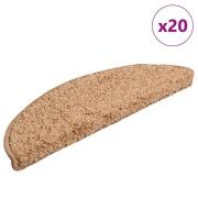 vidaXL Trappematter 20 stk beige 56x17x3 cm