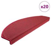 vidaXL Trappematter 20 stk bordeaux rød 65x24x4 cm