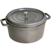 Staub Rund Gryte 34 cm 12,6 liter Grafittgrå