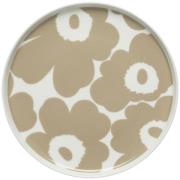 Marimekko Unikko tallerken, 20 cm, hvit/beige