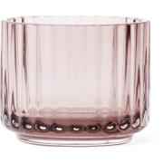 Lyngby Porcelæn Lysestake, glass liten, burgundy