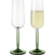 Kähler Hammershøi champagneglass, 24 cl, 2 stk, grønn