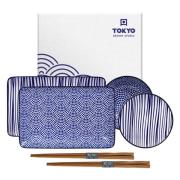 Tokyo Design Studio Nippon Blue sushisett 6 deler