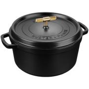 Staub Buster+Punch rund gryte 28 cm, messingknott