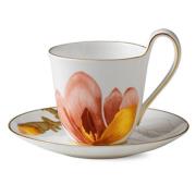 Royal Copenhagen - Flora høyhankskopp og skål 25 cl magnolia