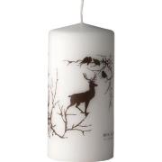 Wik & Walsøe - Alveskog kubbelys 14 cm hvit/brun