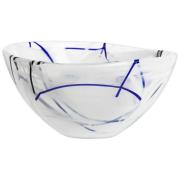 Kosta Boda - Contrast skål 23 cm hvit/blå