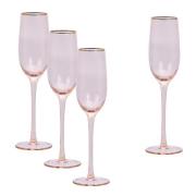 Modern House - Soft pink champagneglass 4 stk