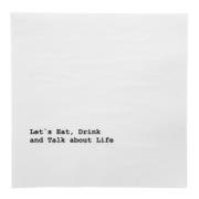 Sögne Home - Servietter lunsj 33x33 cm "let`s eat" hvit
