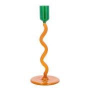 Villa Collection - Styles lysestake glass 8,5x19,6 cm grønn/amber