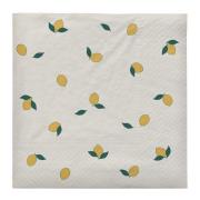Broste Copenhagen - Lemon serviett 33x33 cm off white/gul
