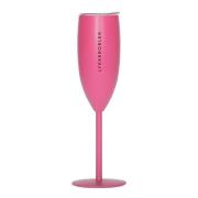 Pictureit - Champagneglass termo LYKKEBOBLER 12 cl mørk rosa