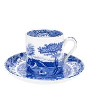 Spode - Blue Italian kaffekopp med fat 9 cl