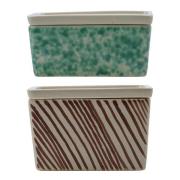 House Doctor - Diva oppbevaringsbokser 2 stk grønn/brun