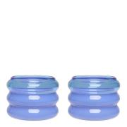 Design Letters - Bubble. telysholder 2 stk 5,6 cm blue/milky blue