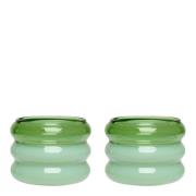 Design Letters - Bubble. telysholder 2 stk 5,6 cm green/milky green