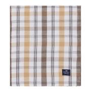 Lexington - Rutete lin/bomulls duk 150x350 cm oliven/hvit/beige