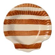 ByOn - Armona serveringsfat 23,5 cm striper lys brun/hvit