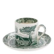 Spode - Heritage Green Italian espressokopp med skål 9cl