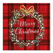 Ambiente - Serviett 33x33 cm 20 stk Christmas Plaid Red