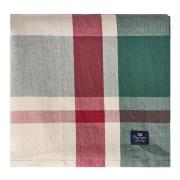 Lexington - Duk lin/bomull 180x180 cm rutete grønn/rød/beige