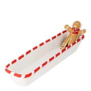 Bloomingville - Ginnie avlang skål 36,5x9,5x12,5 cm pepperkakemann