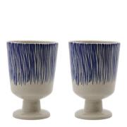 House Doctor - Diva krus 25 cl 2 stk off-white/blå