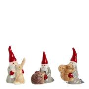 Cult Design - Julenissen & Venner miniatyr nissesett 3 deler 7 cm