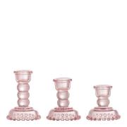 Bloomingville - Delphia lysestake i glass 3 stk rosa