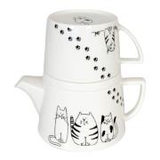 Könitz - Tea For Me tekanne og krus 40 cl Funny Cats