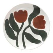 Broste Copenhagen - Dora tallerken 20 cm Mocha Bisque/Agave Green