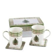 Spode - Christmas Tree kopp og coaster-sett 34 cl