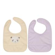OYOY - Lun Lun panda smekke 34x27 cm 2 stk Vanilla/Lavender