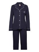 Lrl Hammond Knit Collar Pj Set Pyjamas Navy Lauren Ralph Lauren Homewe...