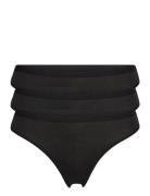 Brief 3 Pack Thong Reg Carin Stringtruse Undertøy Black Lindex