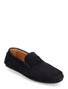 Slhsergio Suede Penny Driving Shoe Mokasiner Lave Sko Navy Selected Ho...