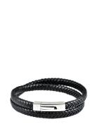 Leather Bracelet Double Armbånd Smykker Black Edd.