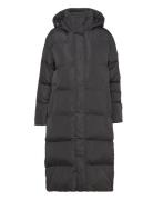 Longline Hooded Puffer Coat Fôret Kåpe Black Superdry