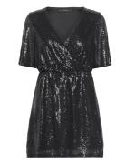 Vmkaje 2/4 Short Dress Jrs Kort Kjole Black Vero Moda