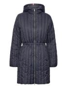 Feminine Lw Down Coat Fôret Kåpe Navy Tommy Hilfiger