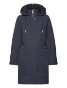 Essential Cotton Blend Parka Outerwear Parka Coats Blue Tommy Hilfiger