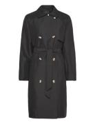 Vmdoreen Long Trenchcoat Boos Trench Coat Kåpe Black Vero Moda