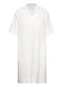 Katie Dress Stretch Linen Knelang Kjole White Naja Lauf