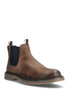 Jfwleyton Leather Sn Støvletter Chelsea Boot Brown Jack & J S