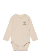 Hmlmino Body L/S Langermet Bodysuit Beige Hummel