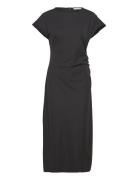 Mschleticia Noriel Ss Dress Knelang Kjole Black MSCH Copenhagen