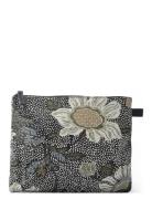 Cosmetic Medium Black Flower Linen Toalettveske Multi/patterned Ceanni...