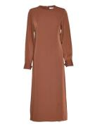 Sloangz Ls Dress Knelang Kjole Brown Gestuz